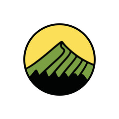 Outdoor Logo Design Template. Beach Sea Icon Vector.