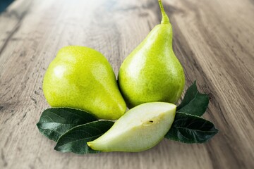 Collection of tasty sweet ripe fresh Pears.