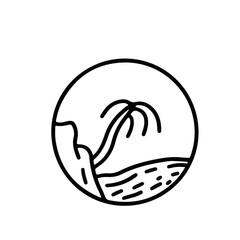 Outdoor Logo Design Template. Beach Sea Icon Vector.