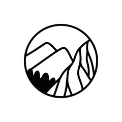 Outdoor Logo Design Template. Beach Sea Icon Vector.
