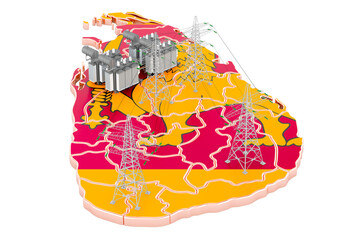 Electrical substations in Sri Lanka, 3D rendering