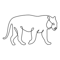 Tiger monoline line art one line animal