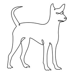 Dog monoline line art one line animal