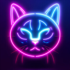 Cyberpunk cat. Cyberpunk neon Cat signal. Twich Cat Emoji. Cat in neon light signal. Light banner Cat