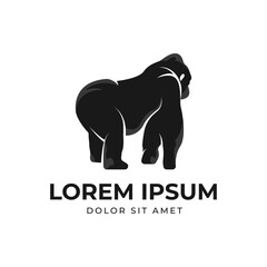 Fototapeta premium vector gorilla silhouette, simple, minimalist, logo template