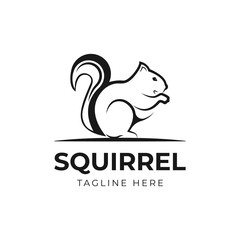 Squirrel line icon, logo isolated on white background