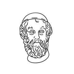 Plato philosopher portrait in line art style. Vector illustration on isolated background