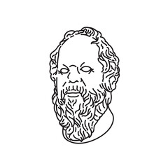 Socrates philosopher portrait in line art style. Vector illustration on isolated background