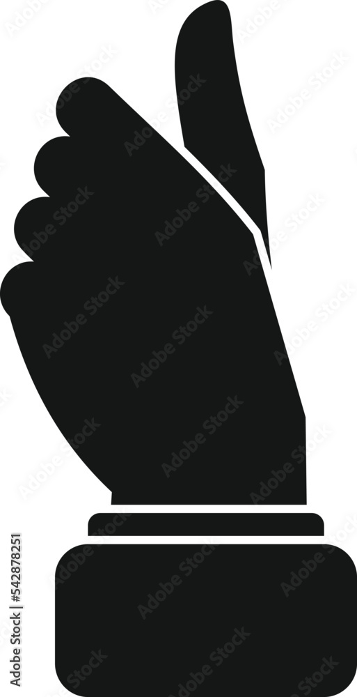 Poster thumb down icon simple vector. finger pose. point open