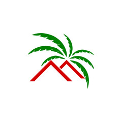 Beach house logo isolated on white background