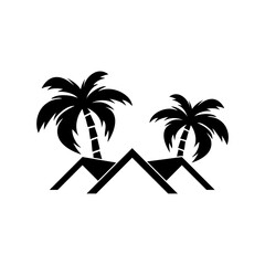 Beach house logo isolated on white background