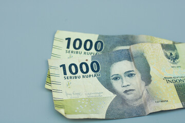 a group of Indonesian state change, with gray copy space or negative space, Indonesian rupiah