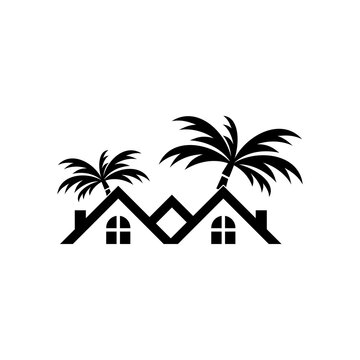 Beach house logo isolated on white background