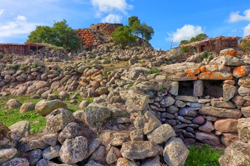 Nuragic village in the archaeological site of Tamuli
