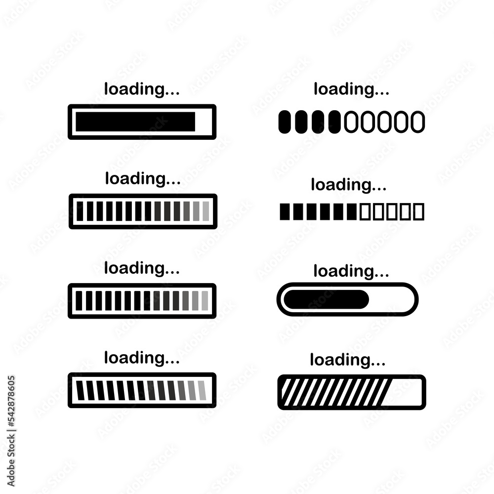 Poster vector progress loading bar, loading icon, loading illustration