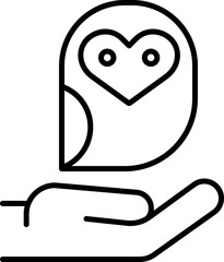Owl bird line icon