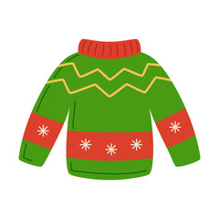 Cartoon ugly Christmas sweater PNG file with transparent background.