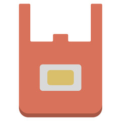 Plastic bag flat icon