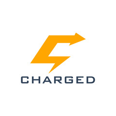 letter c electrical logo design templates