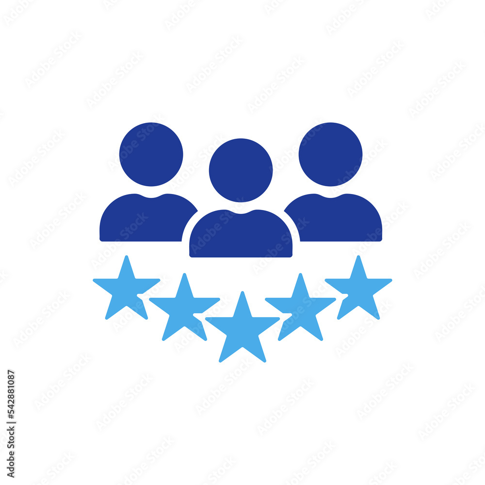 Poster experience qualification team color icon. satisfaction user customer service review silhouette picto