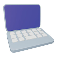 Laptop 3d rendering isometric icon.