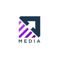 media and technology logo design templates