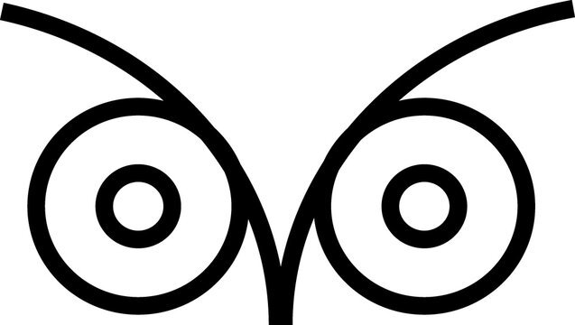 recommend clip art: Owl eyes line icon