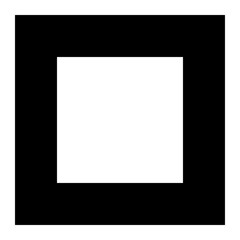 Black filled square shapes, graphic element. Isolated png illustration, transparent background. Asset for brush, stamp, montage, collage, grain source or neo geometric pattern.