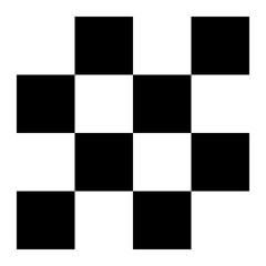 Black filled square shapes, graphic element. Isolated png illustration, transparent background. Asset for brush, stamp, montage, collage, grain source or neo geometric pattern.