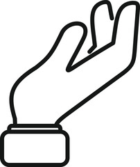 Up sign icon outline vector. Hold finger. Grip pose