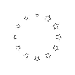 simple circular star icon on white background