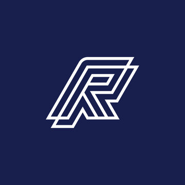 Modern and minimalist initial letter RR or 2R monogram logo