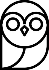 Owl bird cartoon line illustration