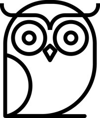 Owl bird cartoon line illustration