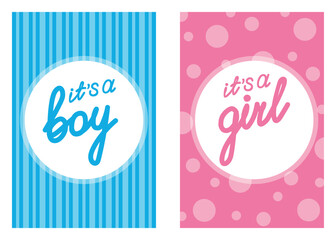 Baby shower card. Its a boy. its a girl.