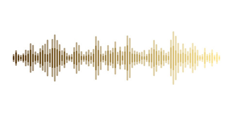 Abstract sound wave stripe lines luxury gold gradient equalizer isolated on transparent background in concept music, sound, technology.