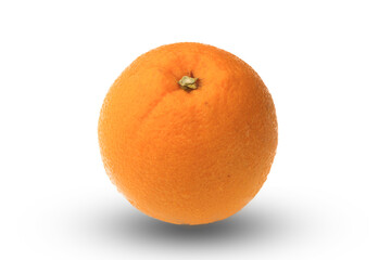 Orange with shadow isolated on transparent background.