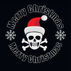 Xmas sign with skull, grunge vintage design t shirts