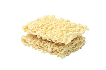 Instant noodle isolated on transparent background, closeup shoot, top view, side view.