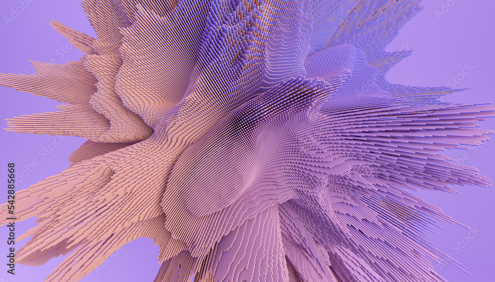 Fototapete abstract colorful shape. 3d rendering background.