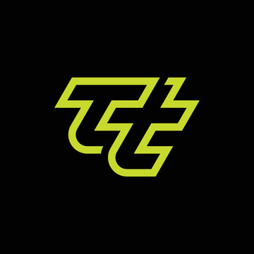 Modern and minimalist initial letter TT or 2T monogram logo