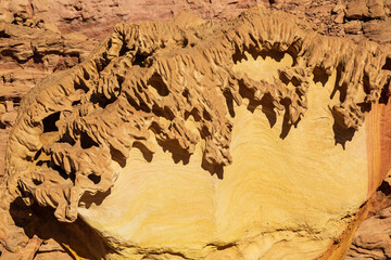 Close-up Mushroom rock nor far from White Canyon in Sinai desert. Sinai Peninsula, Egypt....