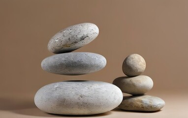 Fototapeta na wymiar stack of stones balancing ZEN