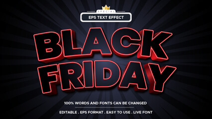 black friday 3d editable text effect