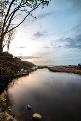 sunset over the river