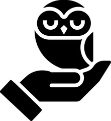 Owl bird Glyph cartoon icon