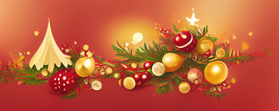 Bunter dekorativer Weihnachtshintergrund, Banner Illustration
