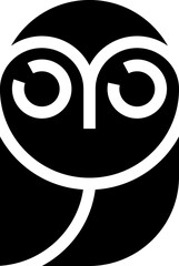 Owl bird Glyph cartoon icon