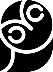 Owl bird Glyph cartoon icon