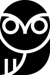 Fototapeta premium Owl bird Glyph cartoon icon